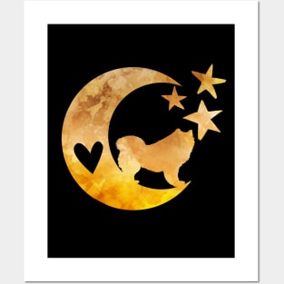 Samoyed Art Half Moon And Stars Posters and Art